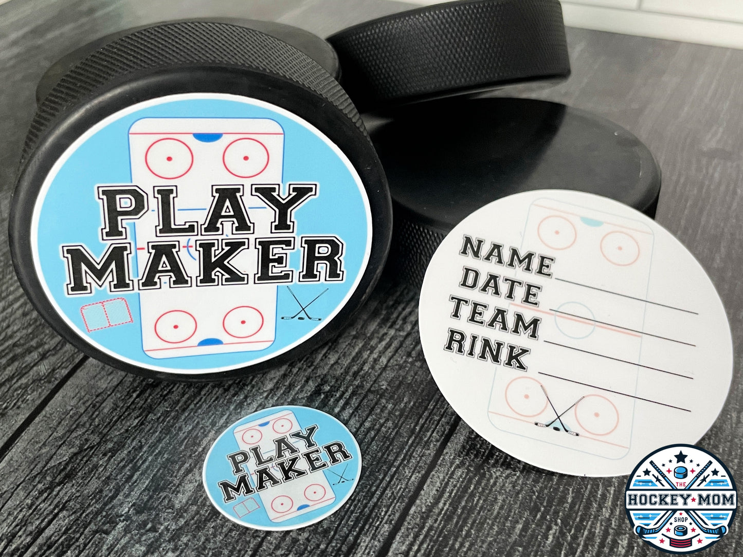 Ice Hockey PLAYMAKER Milestone Puck Stickers Vinyl Sticker Pack