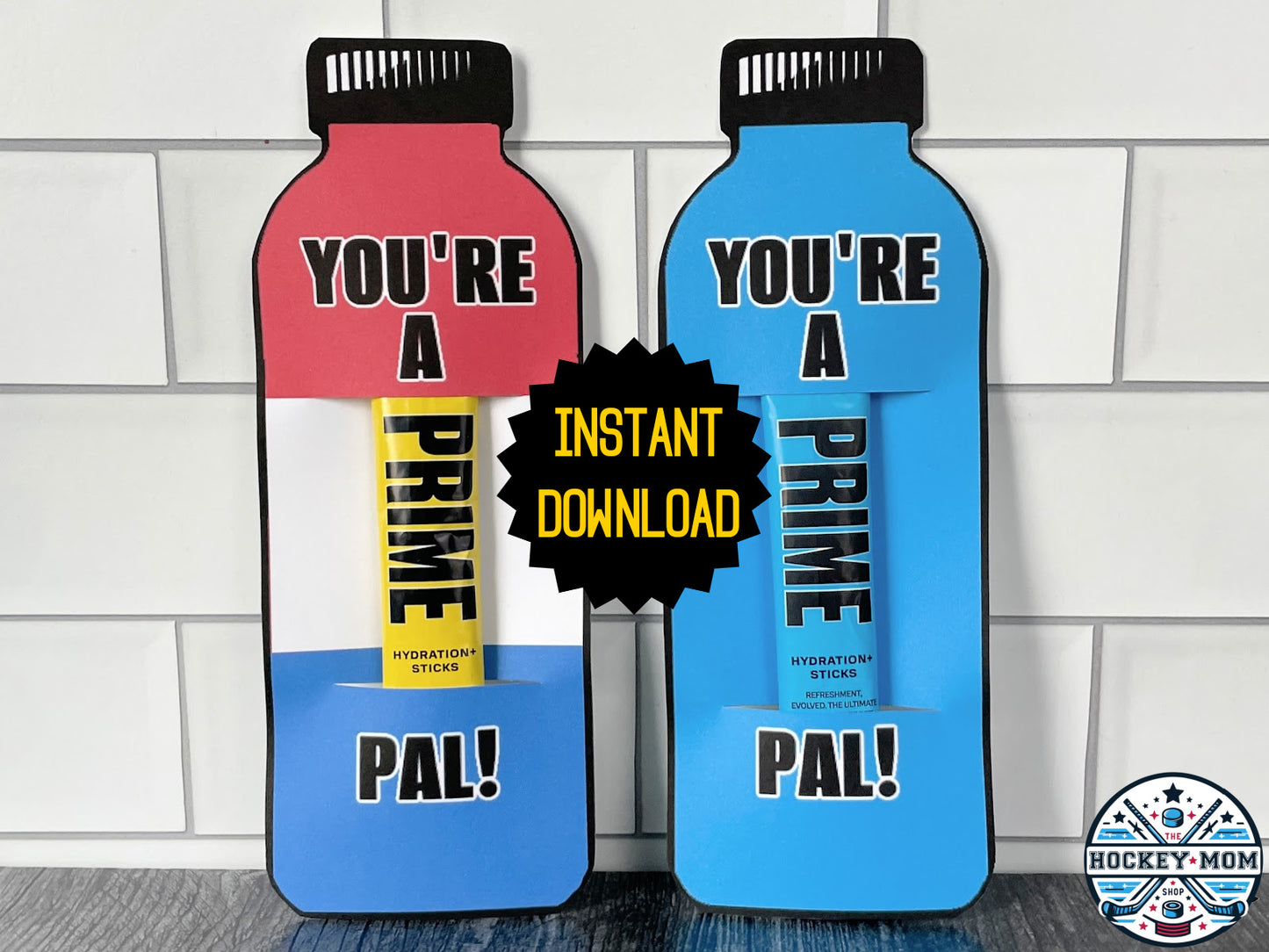 "Prime Pal" Hydration Drink Packet Bottle Printable Cards