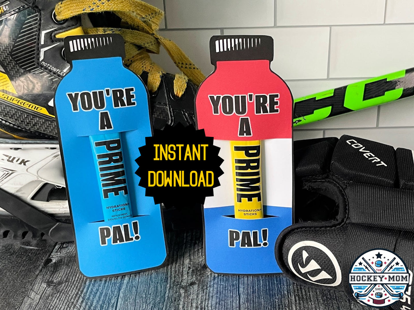 "Prime Pal" Hydration Drink Packet Bottle Printable Cards
