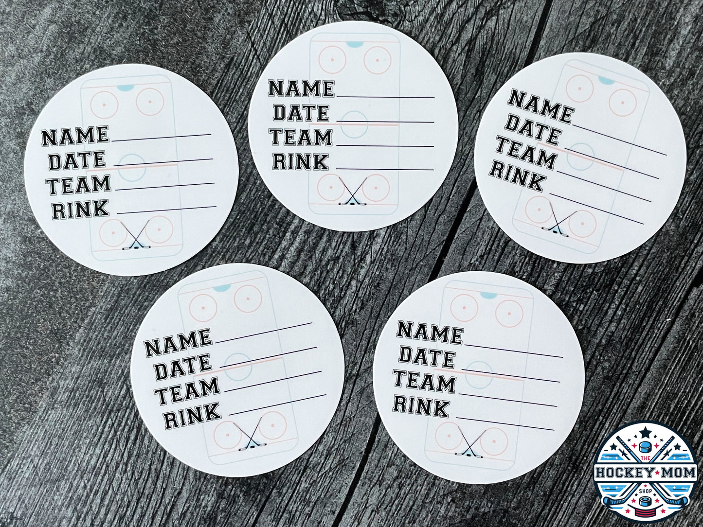 Ice Hockey PUCK INFO Milestone Stickers Vinyl Sticker 5-Pack