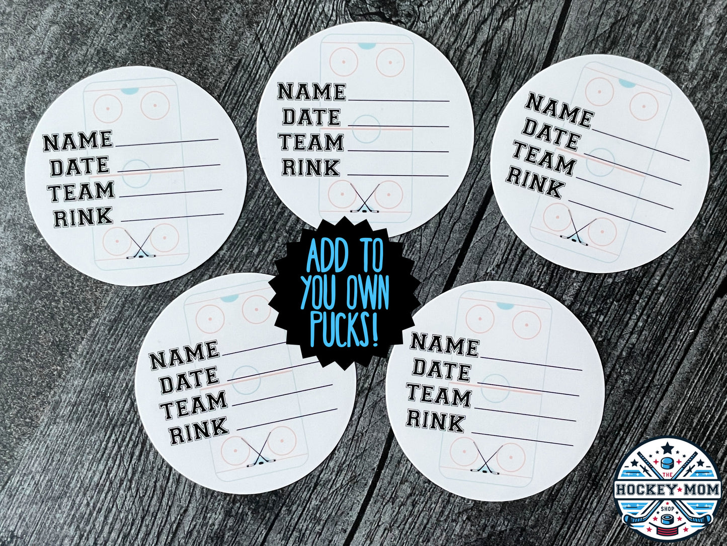 Ice Hockey PUCK INFO Milestone Stickers Vinyl Sticker 5-Pack