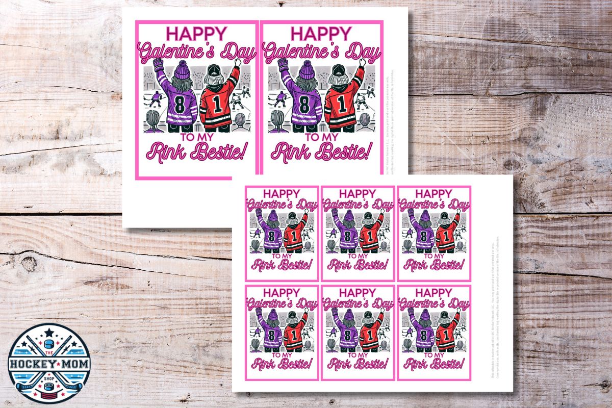 GALENTINE'S Day Printable RINK BESTIES Ice Hockey Moms Card