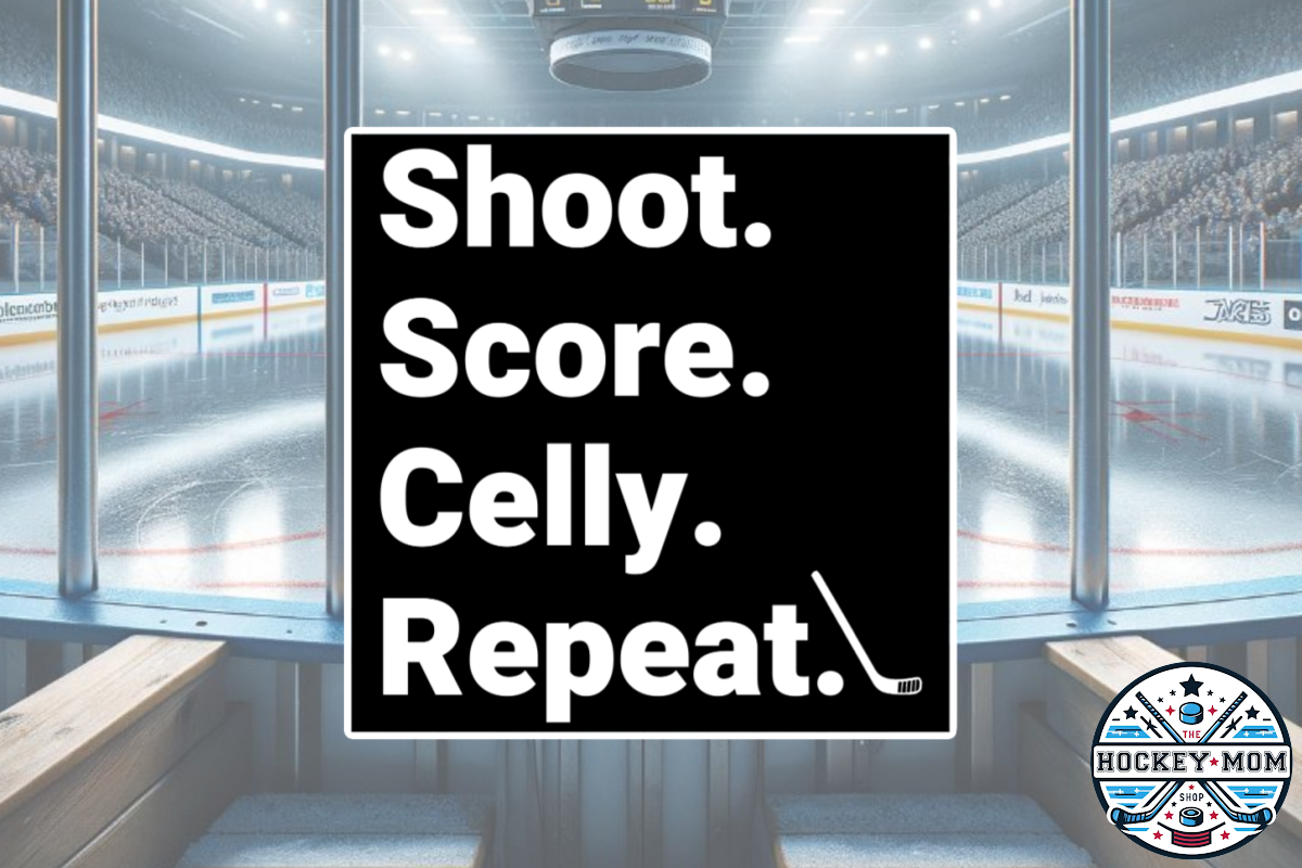 Shoot Score Celly Repeat Ice Hockey Vinyl Sticker