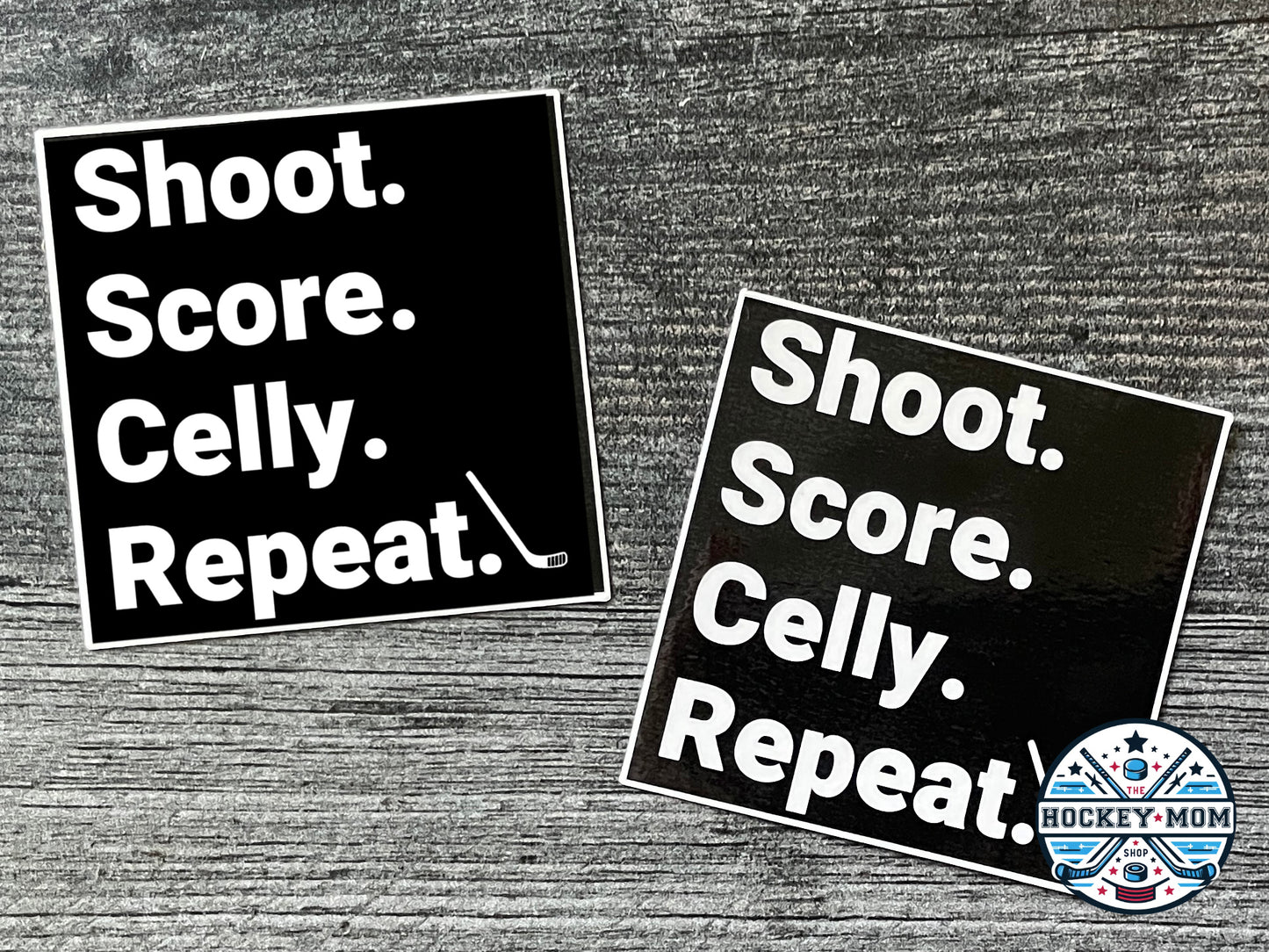 Shoot Score Celly Repeat Ice Hockey Vinyl Sticker