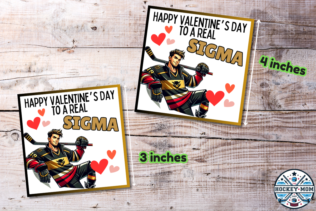 Printable Ice Hockey Funny Sigma Valentine Cards