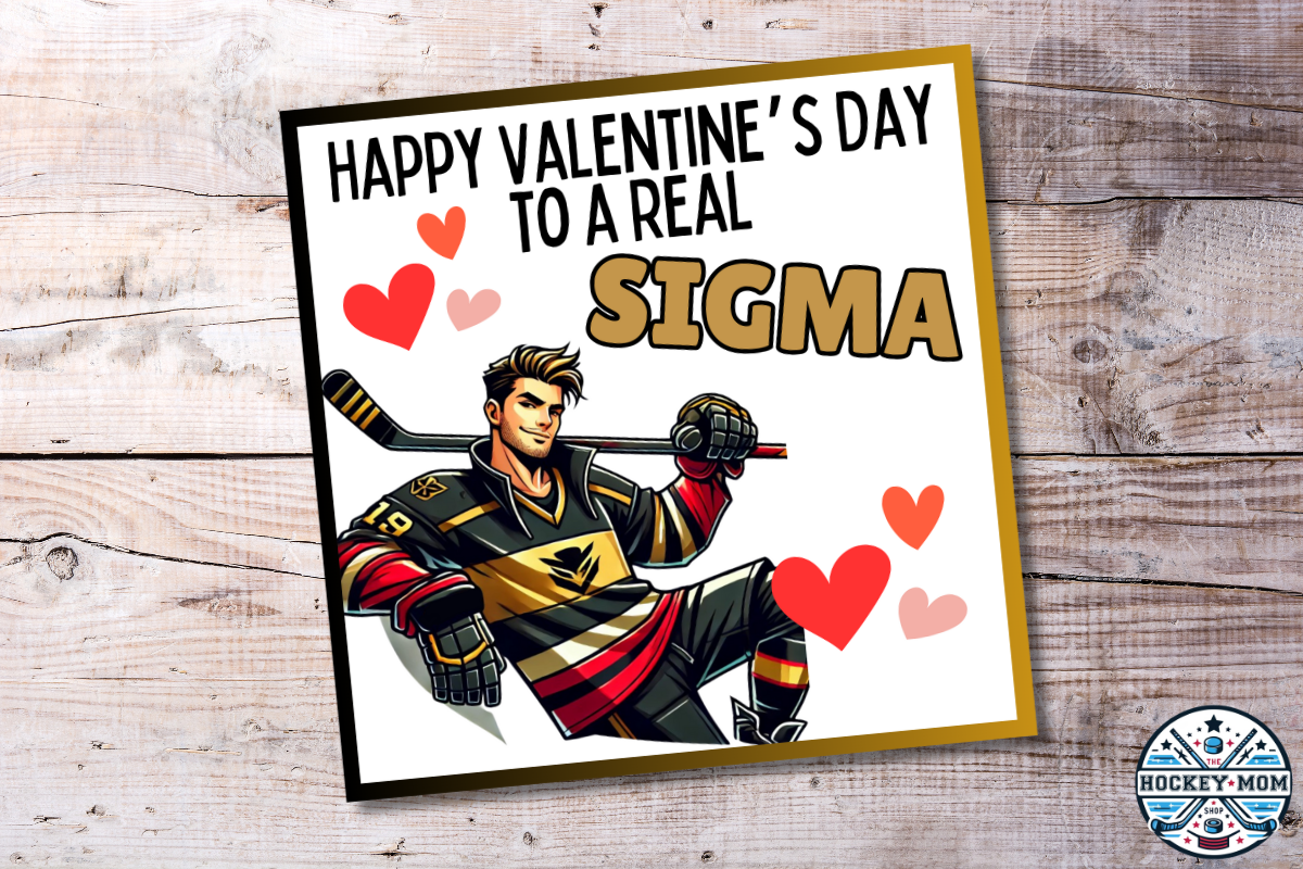 Printable Ice Hockey Funny Sigma Valentine Cards