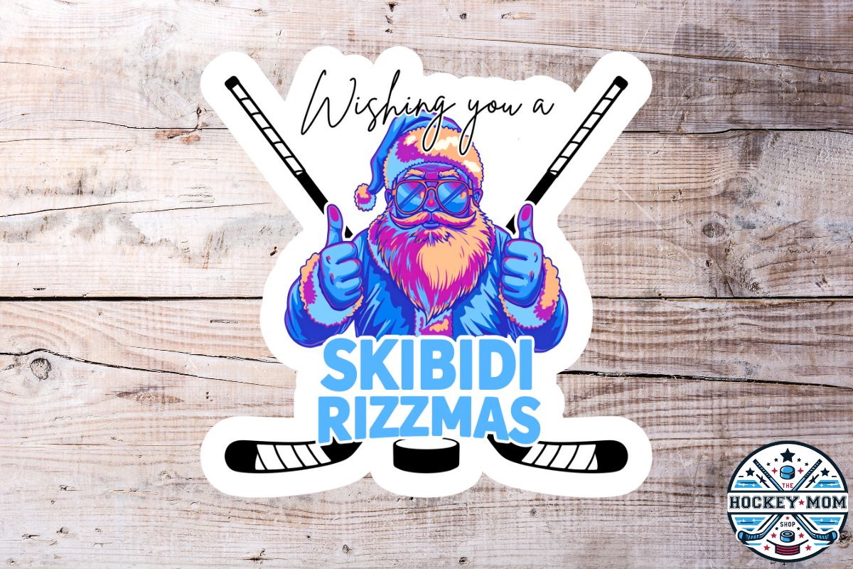 Santa SKIBIDI Rizzmas Pop Art Ice HOCKEY Vinyl Sticker