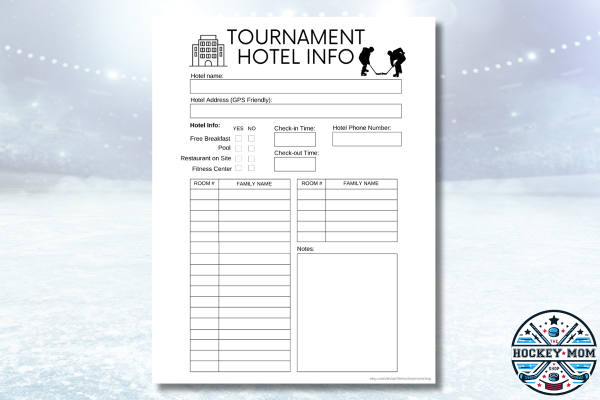 Ultimate Ice Hockey Tournament Printable Planner Pack