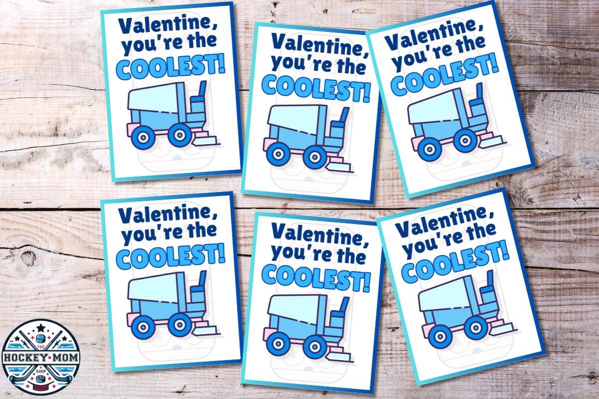 Ice Hockey Rink Resurfacing Machine Valentine's Day Printable Card