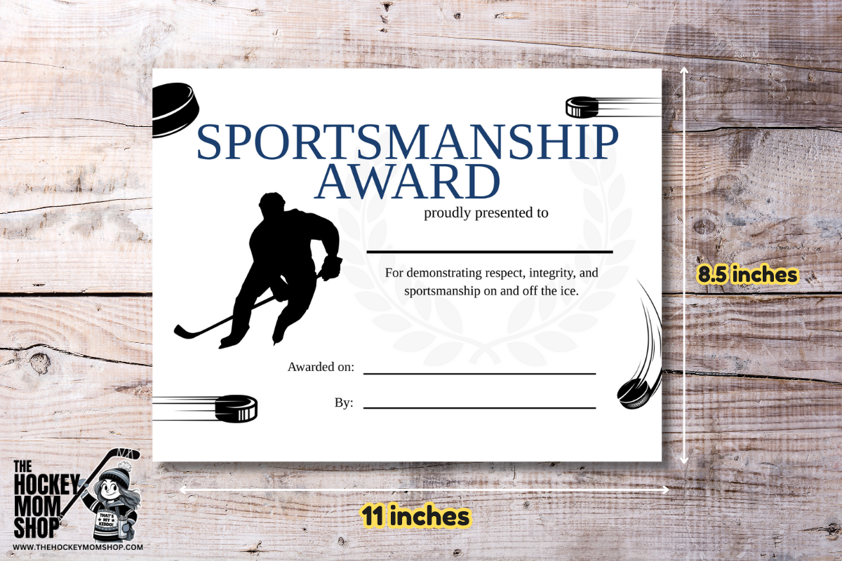 Sportsmanship Award Hockey Certificate | Printable Fair Play Team Award