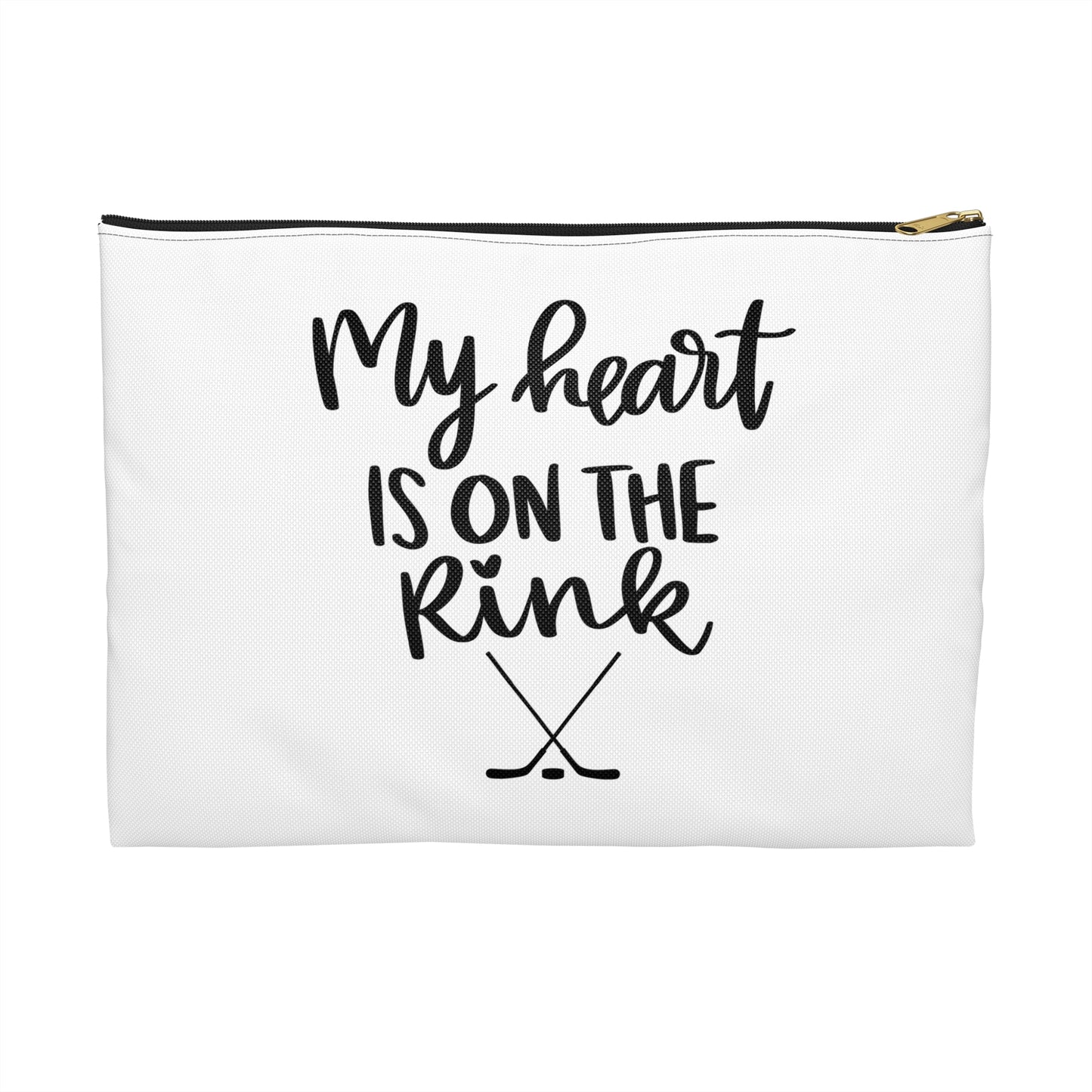 My Heart in on the Rink Zipper Pouch Bag