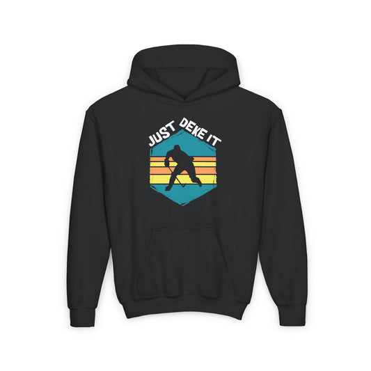 Just Deke It Ice Hockey Heavy Blend Hoodie Sweatshirt (Youth)