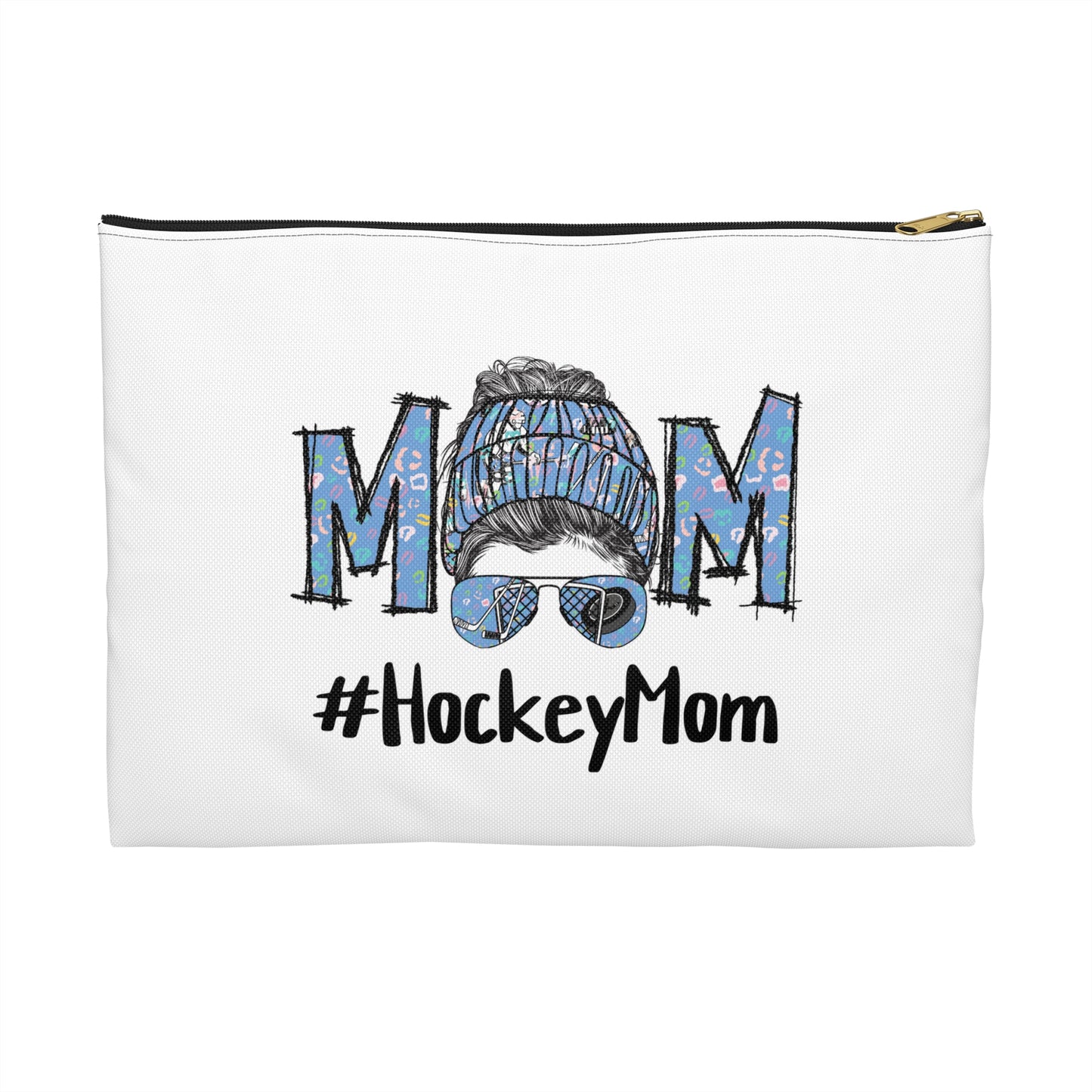 HASHTAG HOCKEY MOM Zipper Pouch Bag