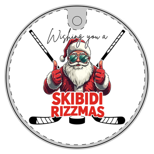 Skibidi Rizzmas Hockey Santa Ornament