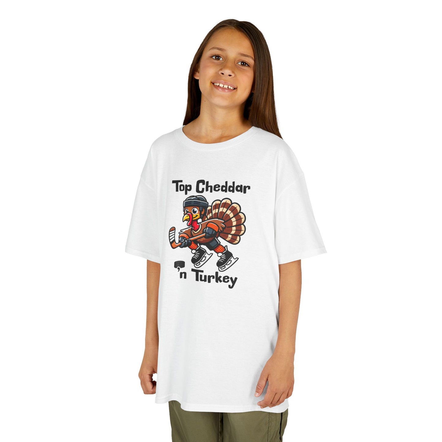 Youth Thanksgiving Turkey Hockey T-Shirt