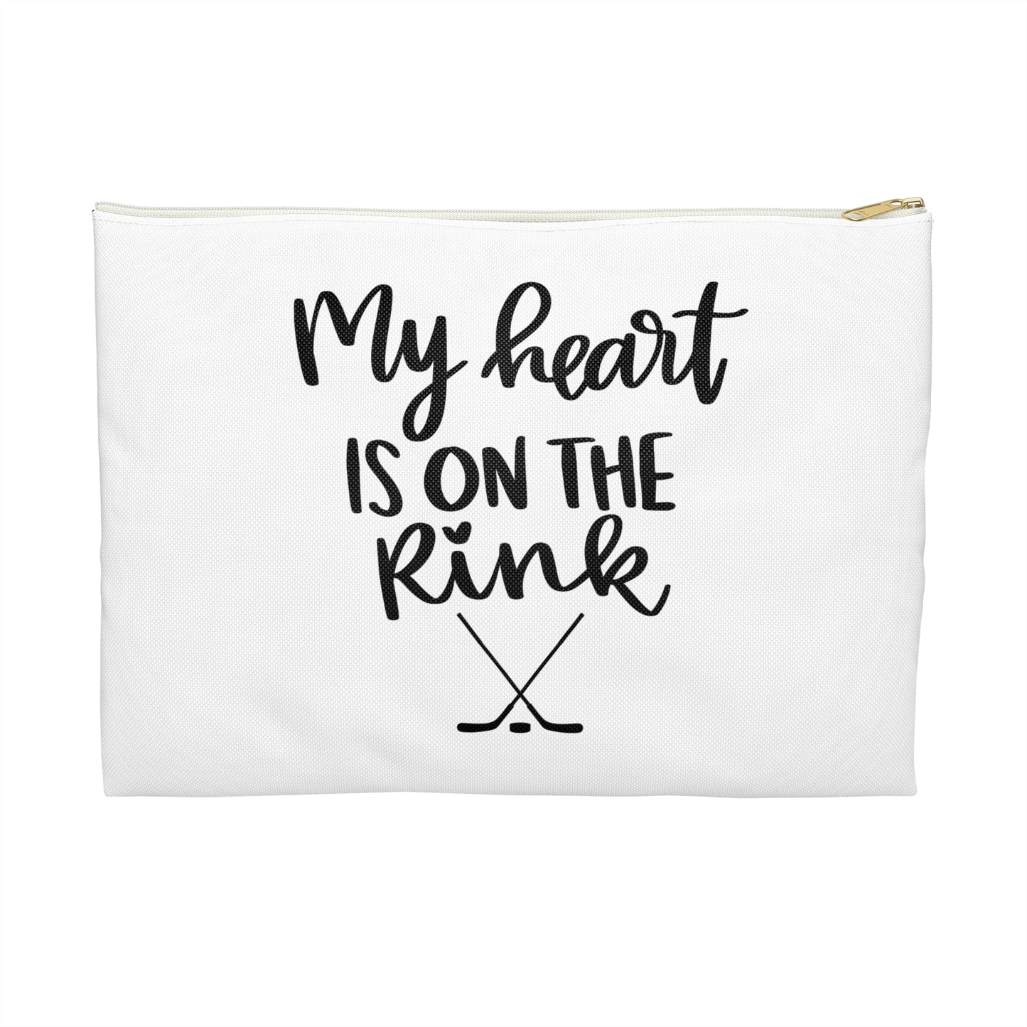 My Heart in on the Rink Zipper Pouch Bag