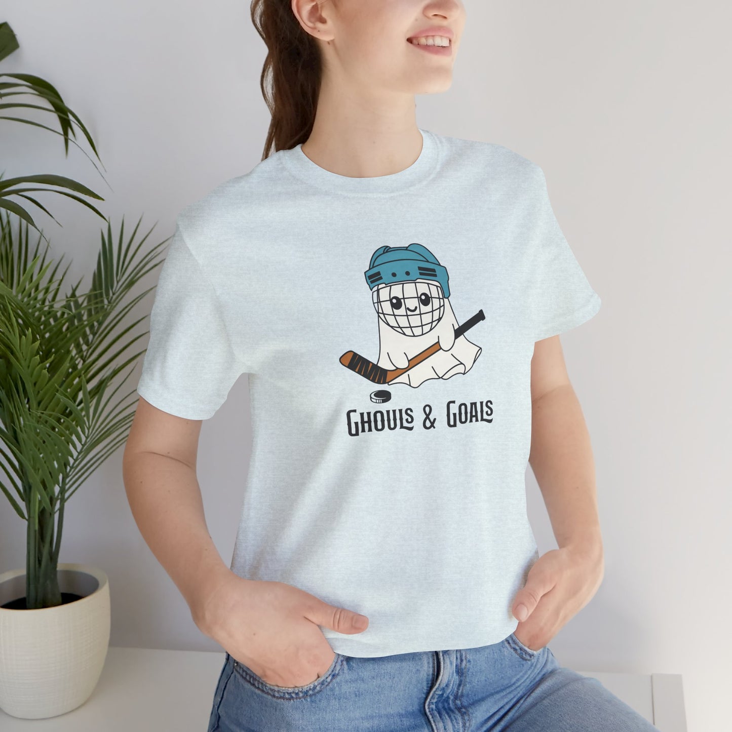 Ghouls & Goals Halloween Ice Hockey T-Shirt (Adult)