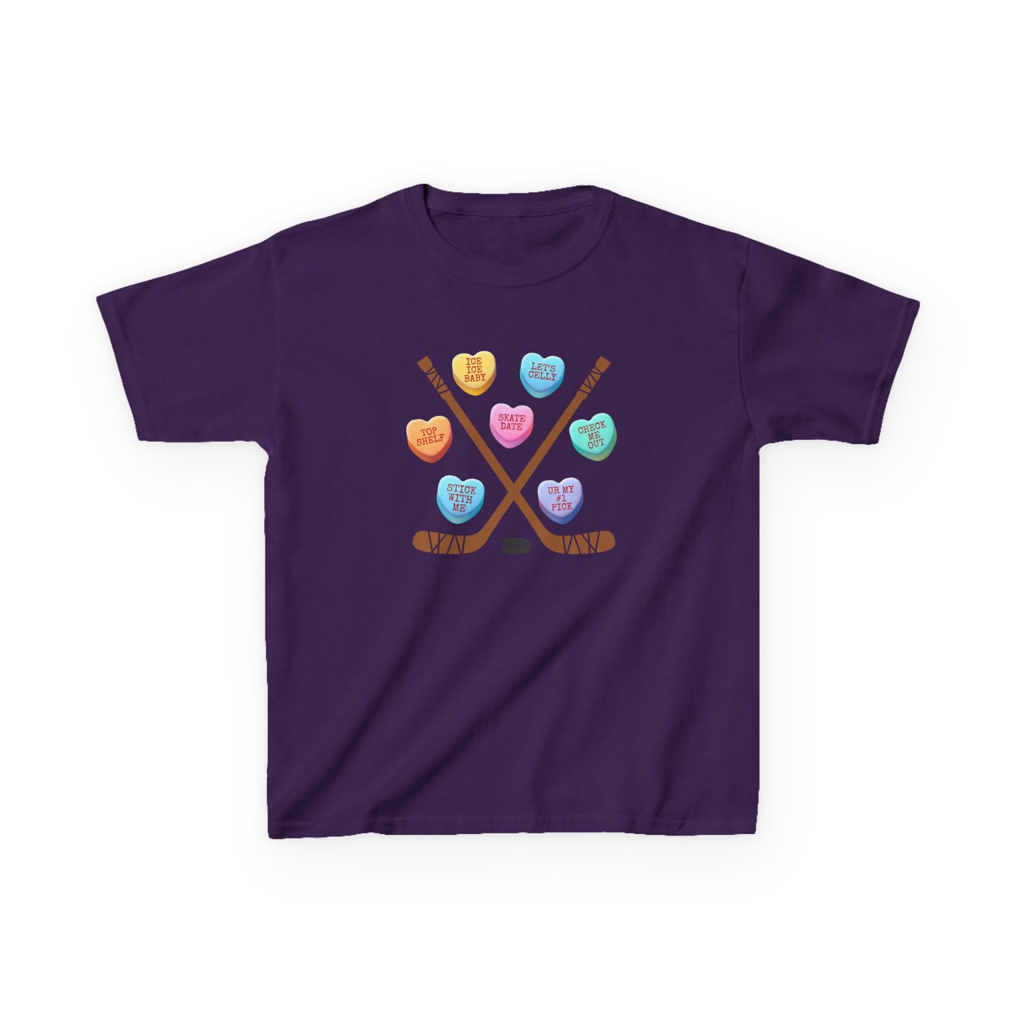 Ice Hockey CONVERSATION HEART Valentine Holiday Shirt (Youth)