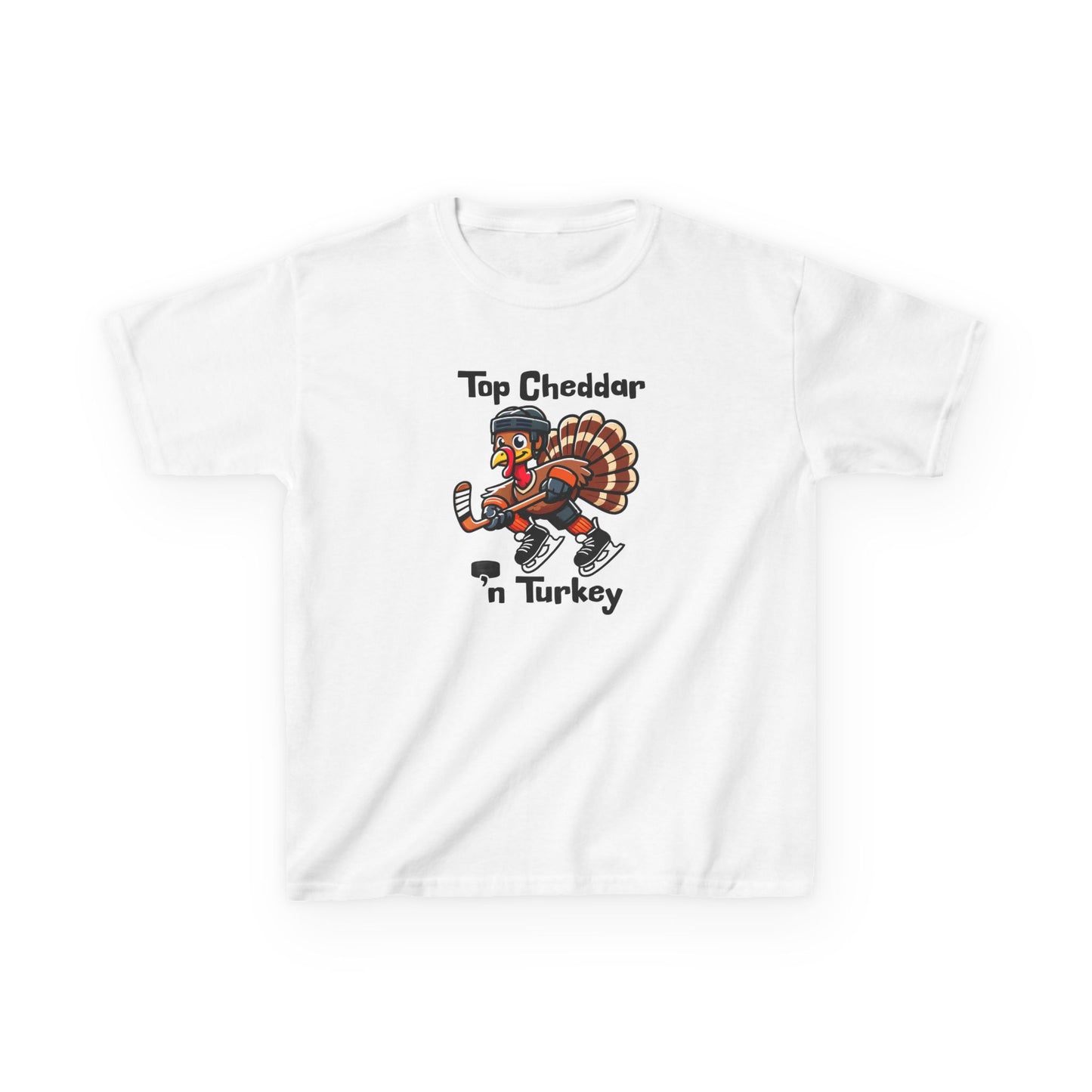 Youth Thanksgiving Turkey Hockey T-Shirt