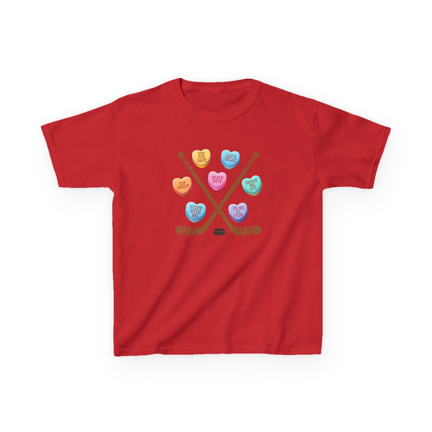 Ice Hockey CONVERSATION HEART Valentine Holiday Shirt (Youth)