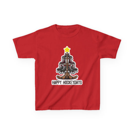 Happy Hockeydays Ice Hockey Christmas Tree Shirt (Youth)