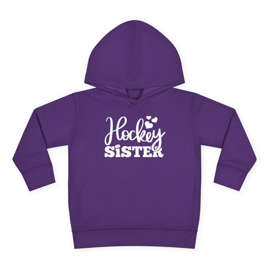 Hockey Sister Puck and Hearts Ice Hockey Toddler Hooded Sweatshirt