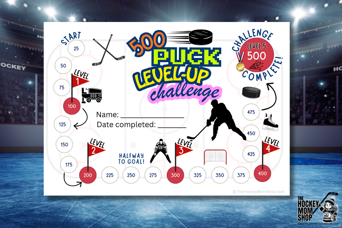 500 Puck Level-Up Shooting Challenge – Hockey Skill Builder Printable