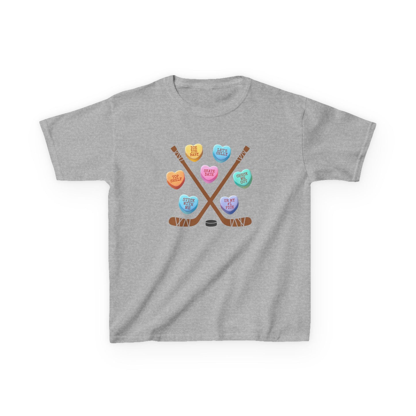 Ice Hockey CONVERSATION HEART Valentine Holiday Shirt (Youth)