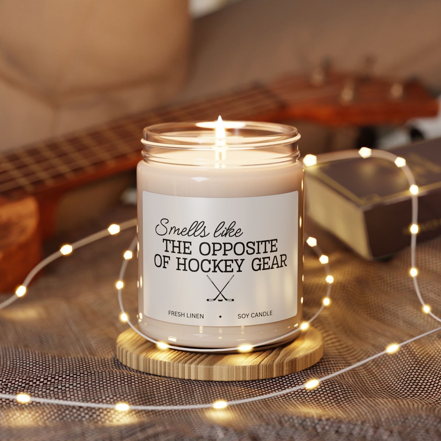 “Smells Like the Opposite of Hockey Gear” Candle | Fresh Linen Soy Candle