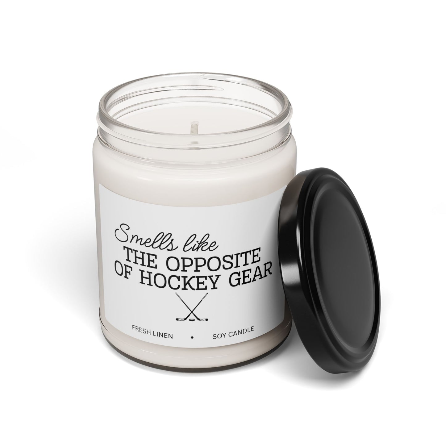 “Smells Like the Opposite of Hockey Gear” Candle | Fresh Linen Soy Candle