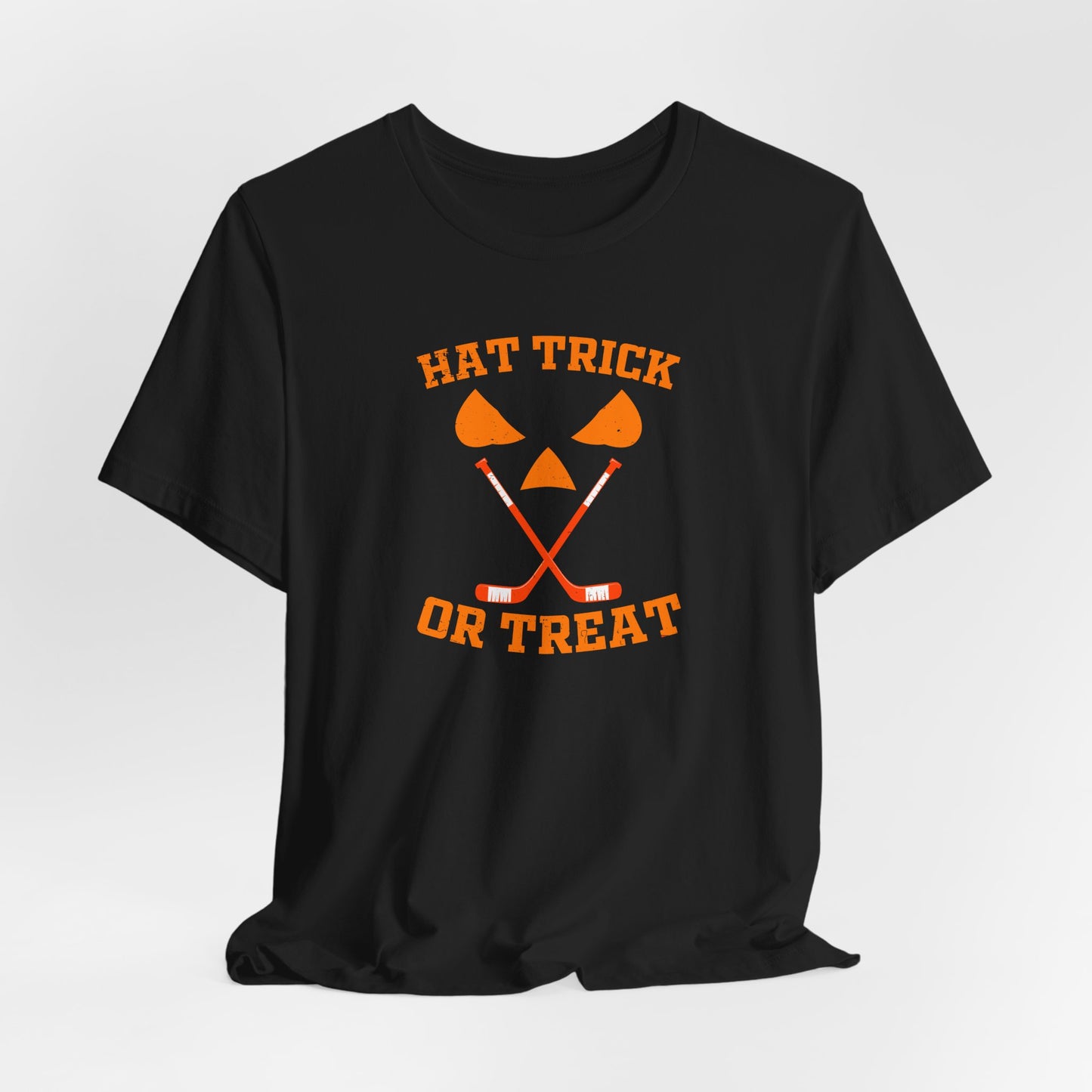 Hat Trick or Treat Halloween Ice Hockey Shirt (Adult)