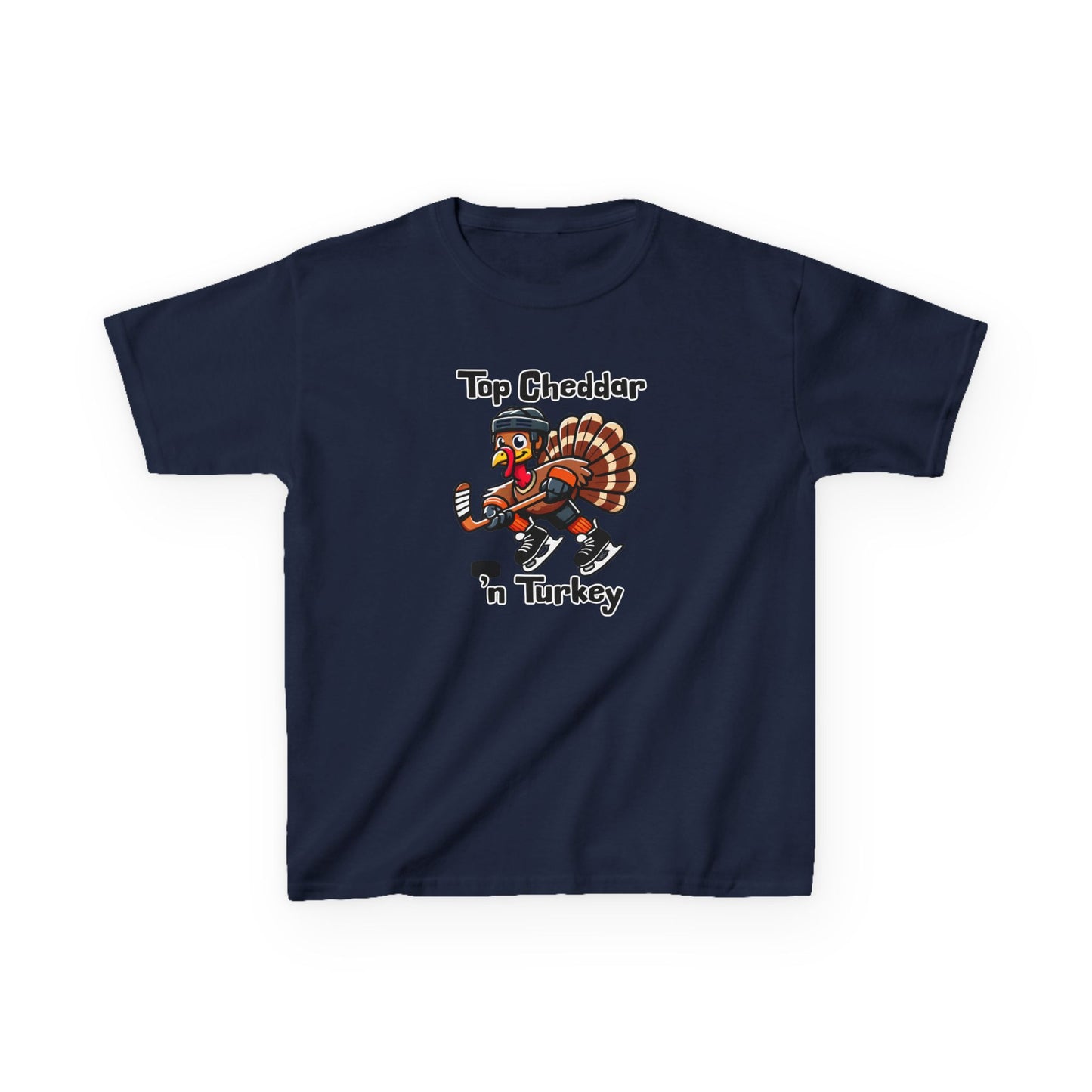 Youth Thanksgiving Turkey Hockey T-Shirt