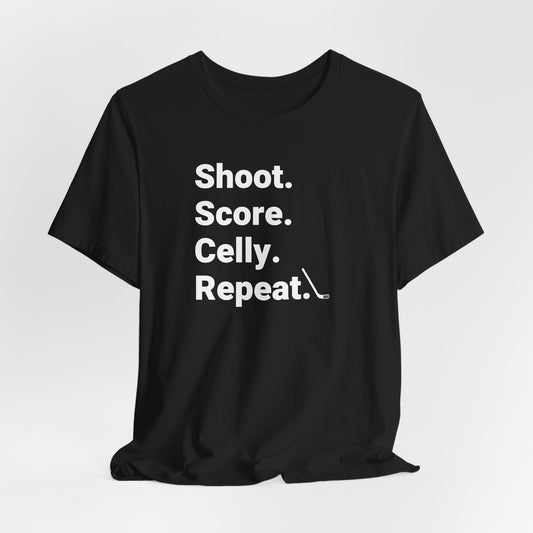 Shoot Score Celly Repeat Ice Hockey Shirt (Adult)