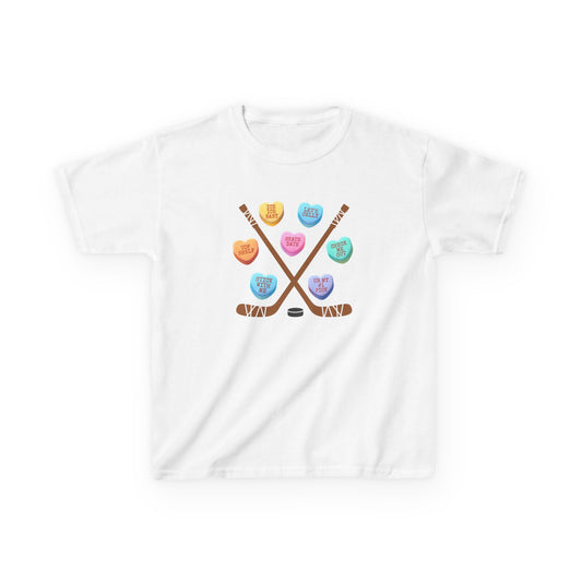 Ice Hockey CONVERSATION HEART Valentine Holiday Shirt (Youth)