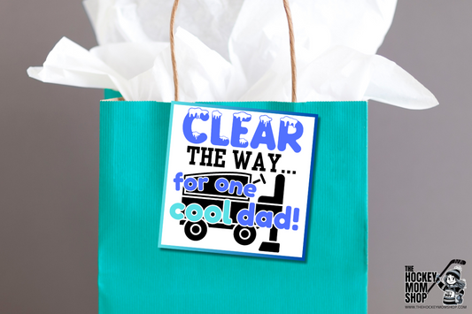 Clear the Way for One Cool Dad Ice Hockey Printable Gift Tags