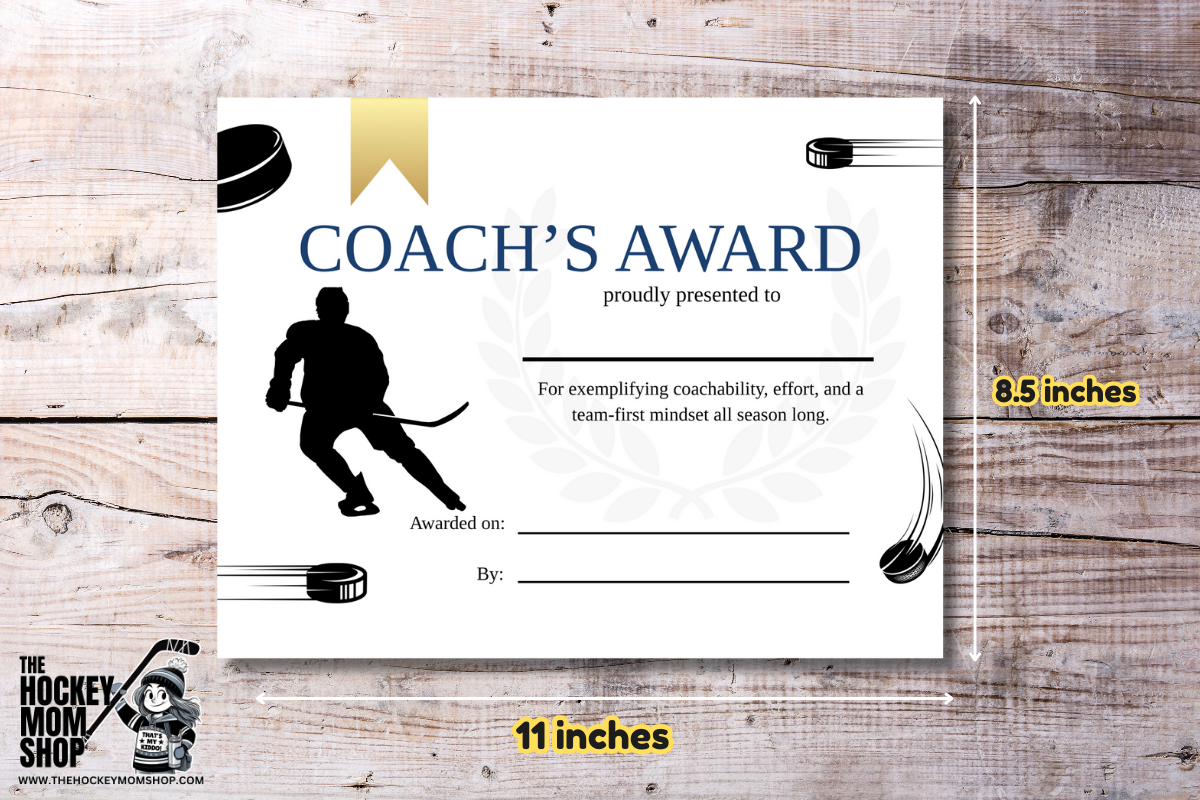 Coach’s Award Hockey Certificate | Printable End-of-Season Team Award