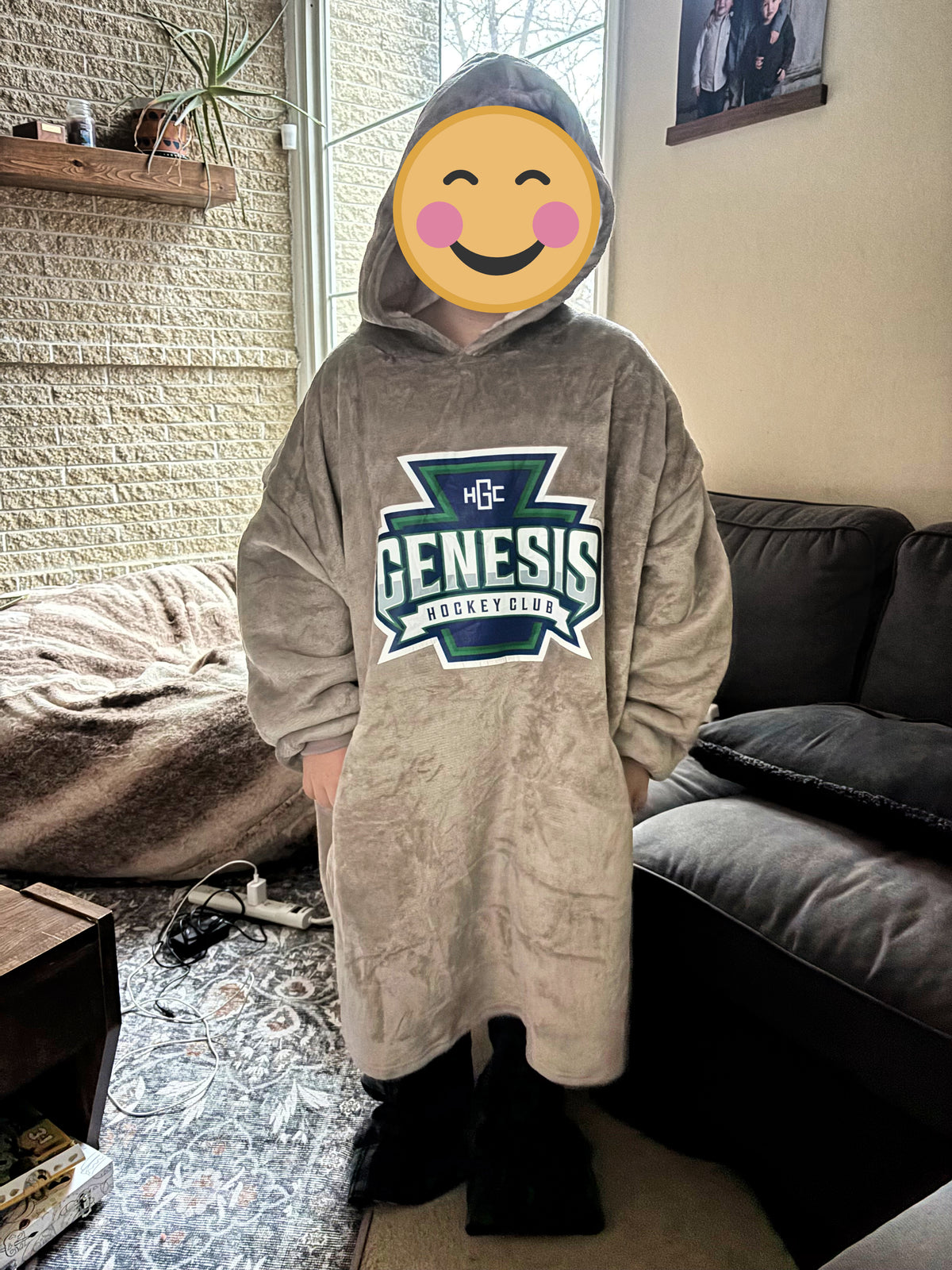 Genesis Youth Oversized Sherpa Fleece Hooded Blanket Sweatshirt