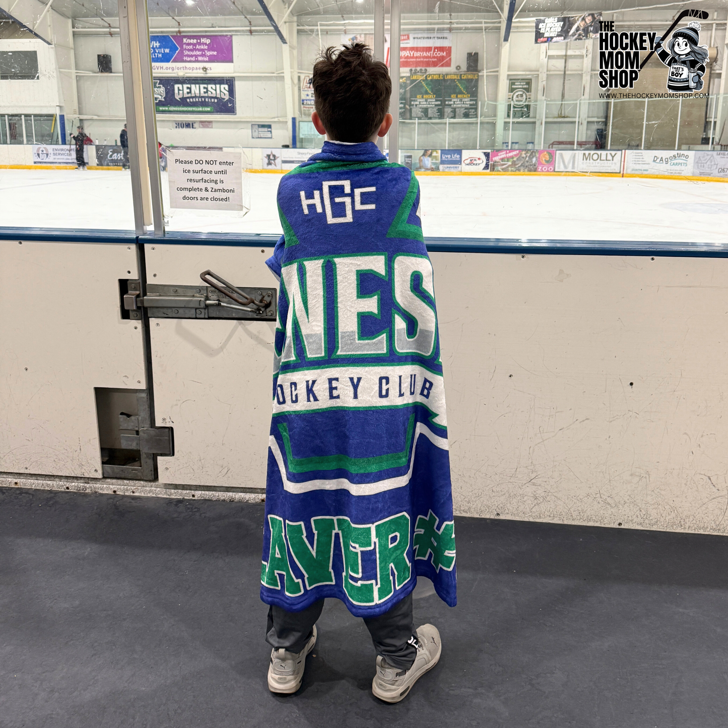 Genesis Blue Keystone Velveteen Plush Blanket **PERSONALIZED**