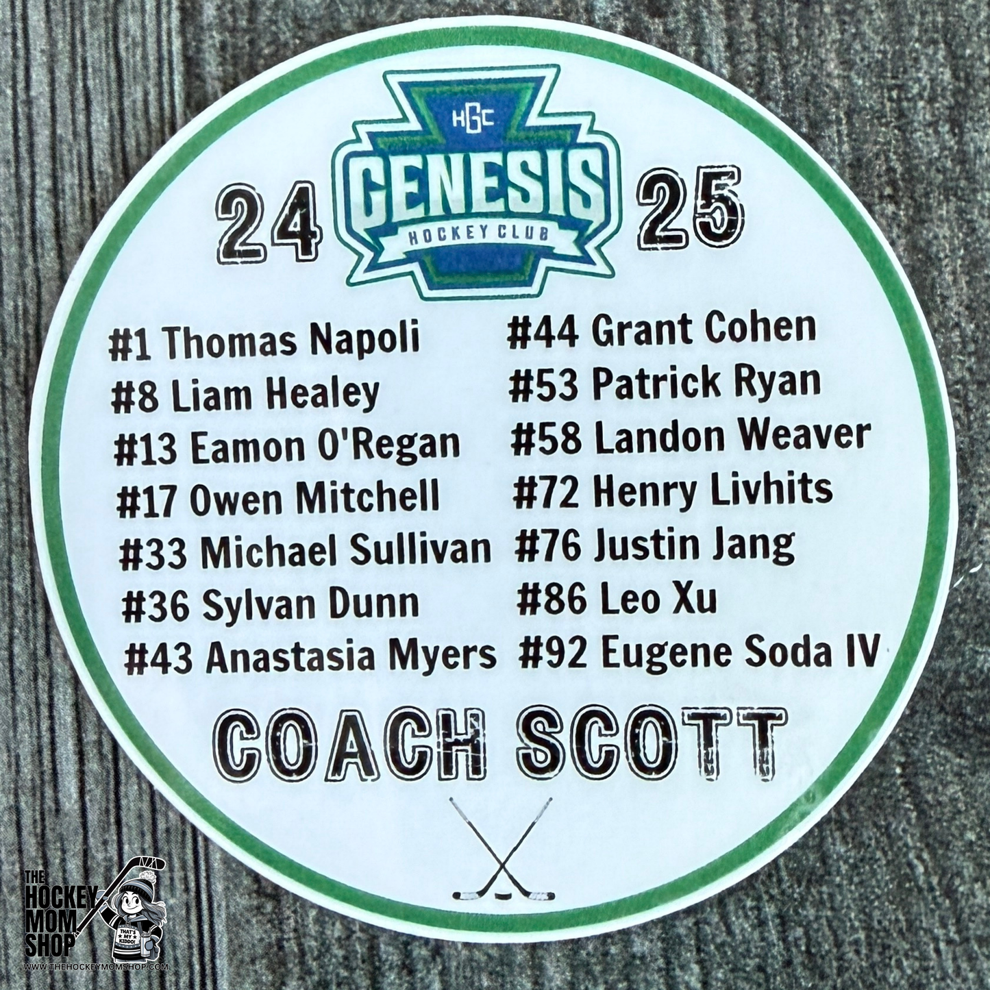 2025-2026 ROSTER Puck Sticker Pack (Genesis)