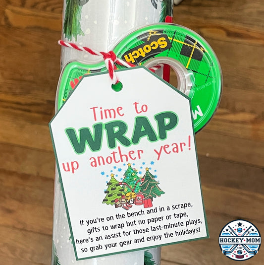Ice Hockey Themed Christmas Gift Wrap Tags
