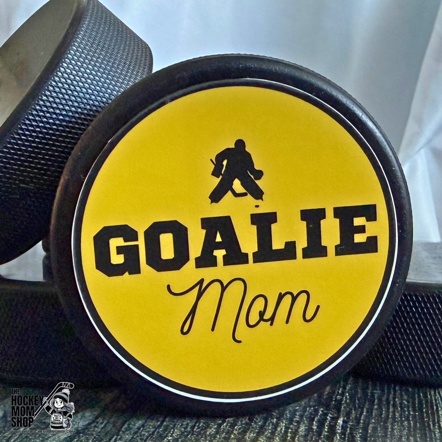 Goalie Mom Hockey Puck Sticker Pack (2 Stickers)