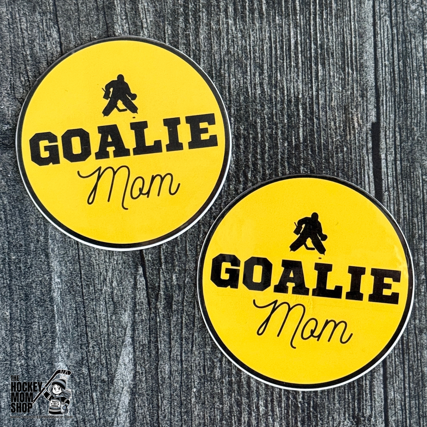Goalie Mom Hockey Puck Sticker Pack (2 Stickers)