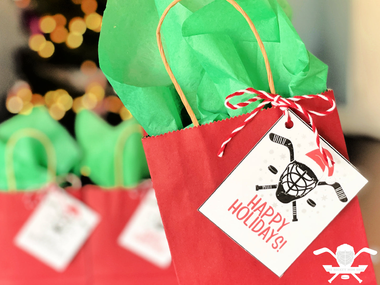 Happy Hockeydays Christmas Hockey Themed Gift Tags