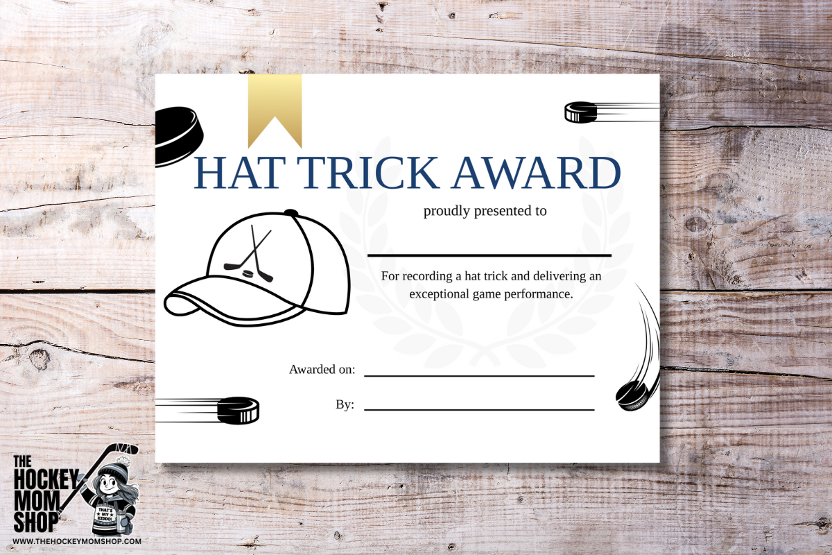Hat Trick Hockey Award Certificate | Printable Game Performance Award