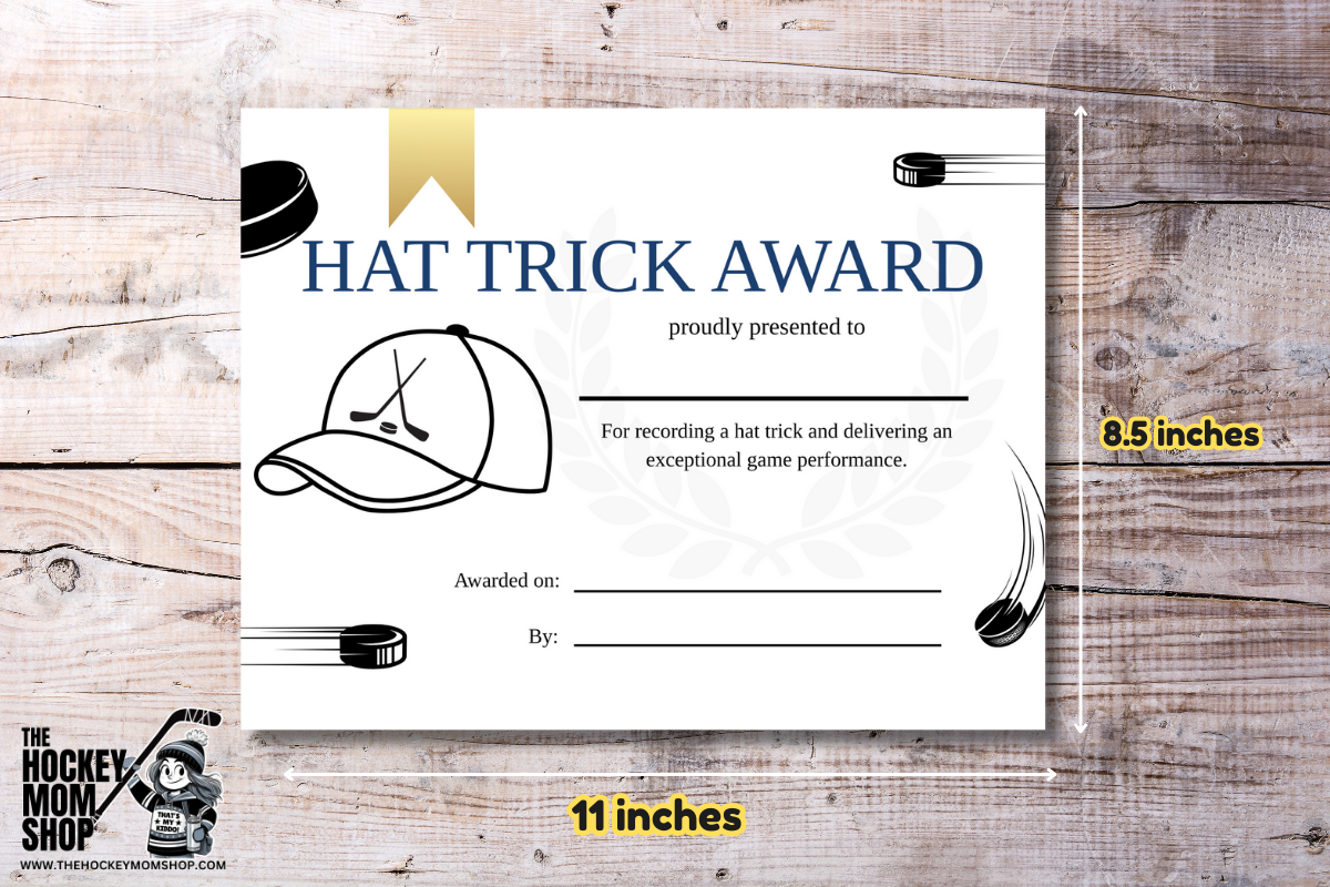 Hat Trick Hockey Award Certificate | Printable Game Performance Award