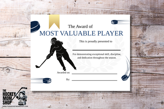 Hockey MVP Award Certificate – Female Player | Printable Hockey Award