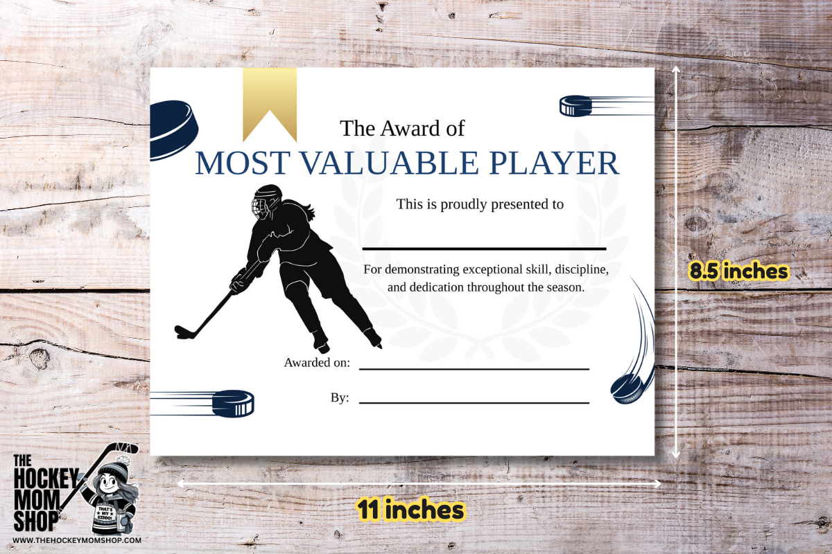 Hockey MVP Award Certificate – Female Player | Printable Hockey Award