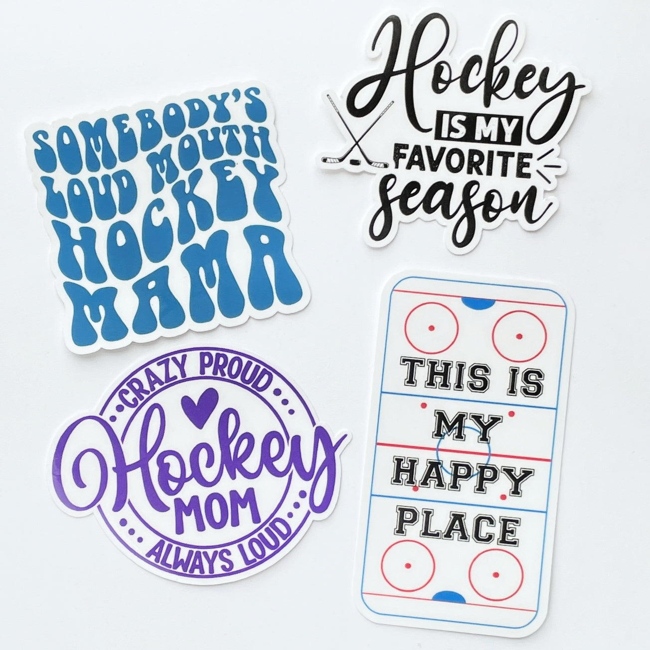 ICE HOCKEY MOM Stickers Vinyl Sticker 4-Pack