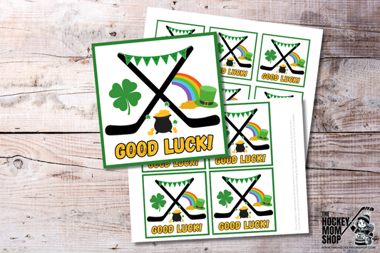 St. Patrick’s Day Hockey Good Luck Gift Tags Printable