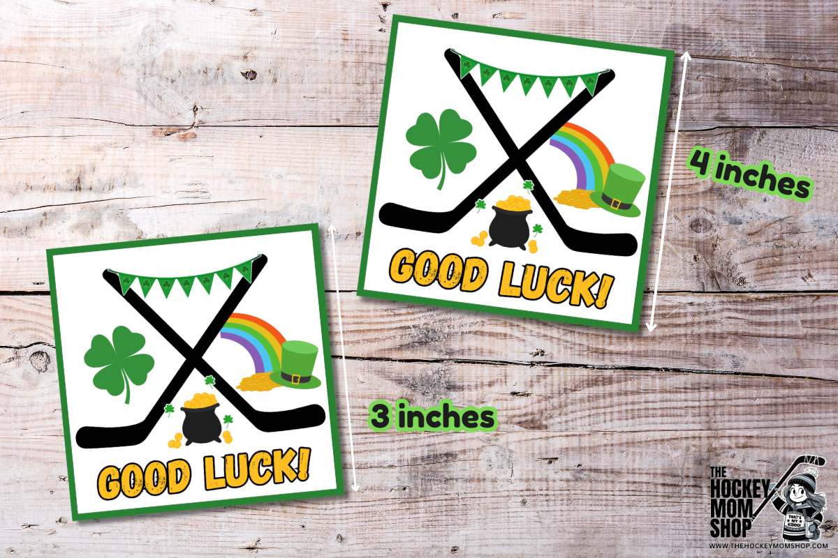 St. Patrick’s Day Hockey Good Luck Gift Tags Printable